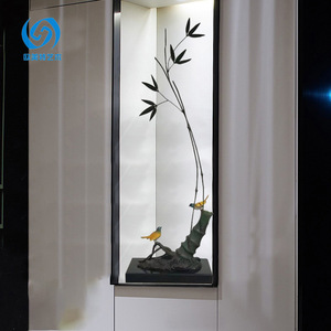 Escultura de Bambú en Bronce Fundido, Forma Irregular, Adorno Decorativo Zen Asiático para Sala de Estar - Product Image 3