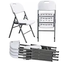 Chaise pliante d'extérieur de qualité supérieure Chaise de jardin en plastique pour événement de mariage Chaise pliante en résine blanche