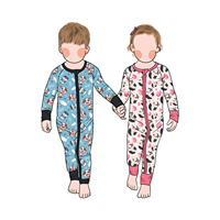 Vente en gros de combinaisons pour enfants en bambou, style personnalisé, nouvelle collection, fermetures éclair, manches longues, ensemble complet, léger et respirant
