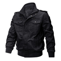 Manteau d'automne léger en coton pour hommes YZ New Style-Veste décontractée avec poches zippées et col montant