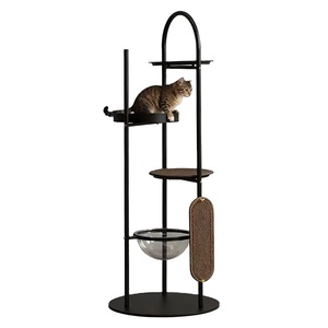 Torre de escalada integrada de hierro forjado de diseño moderno, con rascador sencillo, juguetes de lujo clásicos, en caja. - Product Image 4
