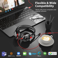USB-C kabel DECT 6.0 Headphone dapat diatur, Headset mikrofon Bom, Headphone pusat panggilan pengisolasi kebisingan untuk pusat kontak