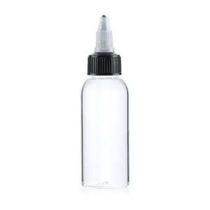 Schneller Versand MOQ 100 Stück Plastik-Quetsch flasche 50ml Öl tinten pigment PET-Tropf flasche 60ml mit Twist-Open-Kappe Großhandel