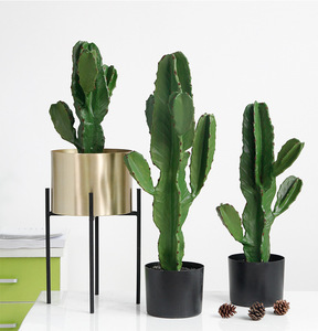 <span class=keywords><strong>Colonne</strong></span> <span class=keywords><strong>décorative</strong></span> d'intérieur en plastique vert, plante artificielle en pot, arbre paysager avec jauge de mesure, hauteur 55 cm - Product Image 1