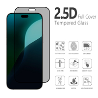 Protection d'écran anti-espion pour iPhone 18 Pro Max, 18 Pro, iPhone 17 Air, 16E, 13, 15 Plus – Film en verre trempé 2.5D imprimé soie