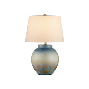 Lampe de table moderne en céramique texturée corail blanc, style côtier |   Éclairage artisanal sculptural pour hôtel, café et espace de travail ouvert - Product Image 6