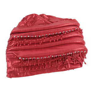 HZM-25509 dernières dames nigérian Aso Oke chapeaux de luxe solide musulman Turban perlé Headties femmes Bonnet africain - Product Image 2