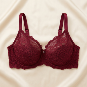 Soutien-gorge à armatures confort quotidien, bonnets garnis de dentelle, ailettes respirantes, bretelles tricotées pour adultes - Product Image 2