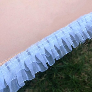 Vestiti da 4cm per cucire in tessuto Organza a 2 strati lavorati a maglia fai da te <span class=keywords><strong>abiti</strong></span> decorativi in pizzo plissettato in Tulle - Product Image 3