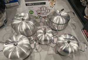 Juego de Ollas de Aluminio Hilado a Precio Económico, 16-24 cm, Acabado Liso, Juego de 10 Piezas para Estufa de <span class=keywords><strong>Parafina</strong></span> - Product Image 3