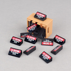 Faites attention au motif sur la pente de l'appareil 85984, accessoire de modèle d'ingénierie urbaine à assembler en blocs, jouet - Product Image 4