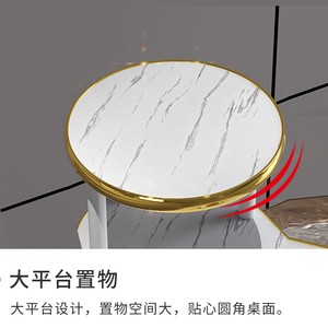 Nordic-style minimalist luxury sofa side <b>table</b> with marble pattern, new style <b>small</b> coffee <b>table</b>, sofa side cabinet, solid wood - Product Image 2