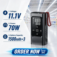 Pompe à pneus électrique portable, booster de batterie de voiture, gonfleur de pneus pour voiture avec lumière LED