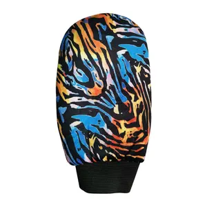 Customized Colorful Printed Gloves With Elastic Band Spray Tan Mitts Applicator Finger Tanning Mitt