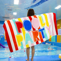 Serviette de plage et de piscine en velours doux surdimensionnée pour adultes, 100% coton, à poils coupés, imprimée réactif, vente en gros, logo personnalisé, direct usine