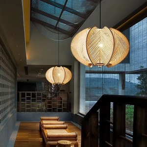 โคมไฟเพดานเชือกป่านถักทอไม้สไตล์วินเทจสำหรับร้านอาหาร คาเฟ่ ร้านค้า ตกแต่งร้าน ดรอปชิปปิ้ง Shopify - Product Image 6