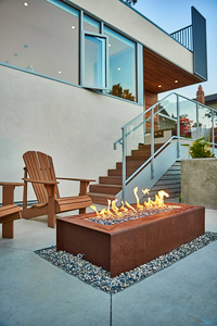 Brasero extérieur au gaz en acier Corten, foyer extérieur au gaz - Product Image 4