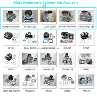 Kits de bloque de cilindros de gran diámetro de cerámica KTD RS150 62mm 63mm 65mm Kit de pistón de anillo de carreras forjado para motocicleta