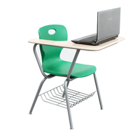 Chaise de bureau de style moderne, salles de formation pour collèges et écoles, mobilier en métal, grand tablette d'écriture extensible, tableau d'écriture pliable