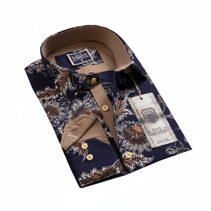 Chemise à fleurs marine pour hommes - Product Image 2