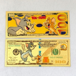Colección de Billetes de Oro Clásicos de <span class=keywords><strong>Tom</strong></span> y <span class=keywords><strong>Jerry</strong></span>, 5 Piezas, Dinero Conmemorativo de Dibujos Animados, Perfecto para Regalos y Decoración del Hogar - Product Image 6
