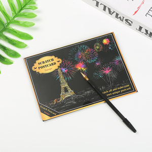 <span class=keywords><strong>Cartes</strong></span> postales créatives à gratter GF, 8 pouces A5, vue nocturne, animaux de dessin animé, personnages, <span class=keywords><strong>cartes</strong></span> de vœux à gratter - Product Image 2