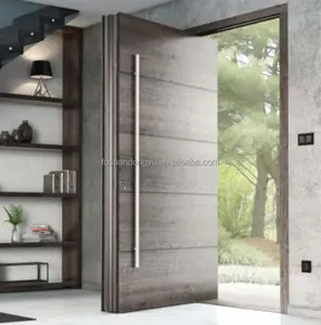 Wood Solid Big Luxury Three-dimensional High Quality Wood Application In Various Places Wooden Pivot Door