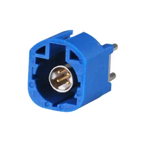 Fakra C Azul HSD Jack hembra de montaje en PCB ST 50ohm conector Coaxial de RF para GPS