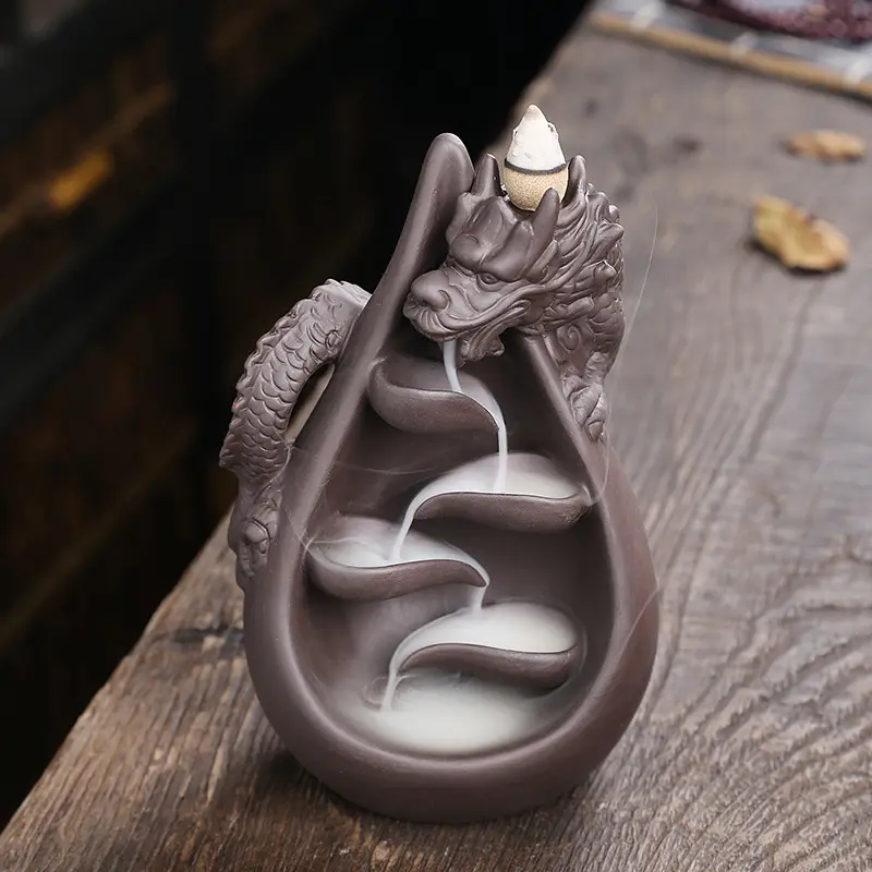 Purple Sand Chinese Dragon Backflow Incense Burner Home Decoration Creative Backflow Incense Burner