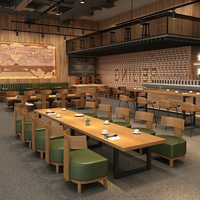 Meubles de restaurant occidental commercial : Panneaux en bois, bar et table basse, chaises pour hôtels et pâtisseries - Durables et écologiques