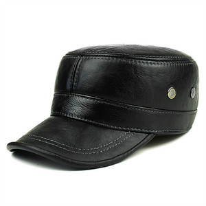 Mũ Da H557 Phong Cách Quân Đội Mũ Da Bò Ấm Áp Ngoài Trời Cho Nam Mũ Da Thật Mũ Tài Xế Xe Tải Mũ Da - Product Image 5