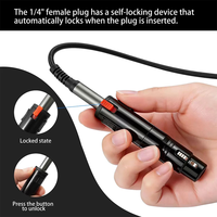 Adaptor Audio 1/4 ke XLR yang Dapat Dikunci, Adaptor Pengunci 6.35mm 1/4 Female ke 3Pin XLR Male untuk Konsol Mixing Mikrofon