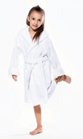 Peignoir pour enfant en coton turc 100% blanc à capuche