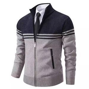 Maglione in <span class=keywords><strong>Peluche</strong></span> da Uomo Inverno 2025 Nuovo <span class=keywords><strong>Cardigan</strong></span> Invernale Ispessito con Collo Semi-Alto - Product Image 1