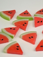 6 pièces faux fruits tranches Faux pastèque tranches nourriture fête décoration photographie fruits accessoires haute Simulation fruits tranche modèle