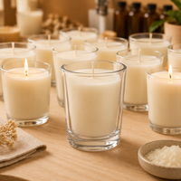 Lot de mini coupelles à bougies en verre de 50 ml à fond épais, vierges, pour la fabrication artisanale de bougies d'aromathérapie