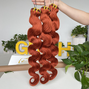 GDY # Extensioni di <span class=keywords><strong>capelli</strong></span> umani 350 Ginger Orange 12A, vergini vietnamiti con cuticole allineate, in fasci con onda naturale - Product Image 1