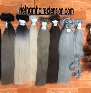 Extensions de cheveux naturels de haute qualité, ondulées, ombrées, avec closure en dentelle, double épaisseur, provenant du Vietnam - Product Image 4