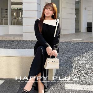 Pull en maille à col nœud color-block pour femme Runqi, grande taille, automne-hiver, anti-boulochage, manches longues - Product Image 4