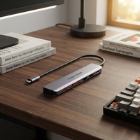 Station d'accueil mobile en alliage d'aluminium Mac Book Ultra 4K USB 3.1 Type-C pour transfert de données, charge de téléphone portable, Ethernet, stock disponible