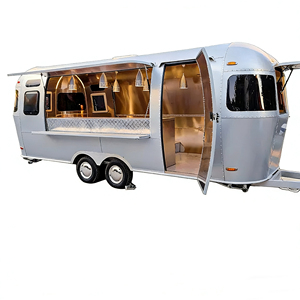 Customized Stainless Steel & Aluminum Mobile Food Trailer Charcuterie Cart Fully Equipped Kitchen <b>with</b> 4 <b>Wheels</b> for Outdoor Use - Product Image 6