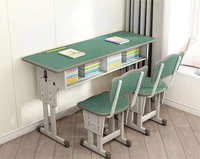 BJZX-7 Ensemble bureau et chaise double pour étudiant Bureau à domicile Tutoriels de formation en classe sur le campus Bureau réglable