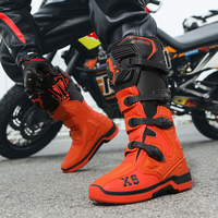 Bottes de moto tout-terrain mi-mollet, tige en TPU, semelle extérieure en caoutchouc, imperméables, respirantes, antidérapantes, protection anti-chute, fermeture à boucle