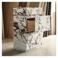 Bassin en marbre naturel Pierre Vanité Salle de bain Cabinet Bol Bain Vanités Lavabos Viola Violet Hôtel Calacatta Viola Cabinet
