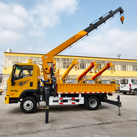 Grue de camion robuste de 6, 8 et 10 tonnes avec télécommande sans fil et stabilisateurs robustes