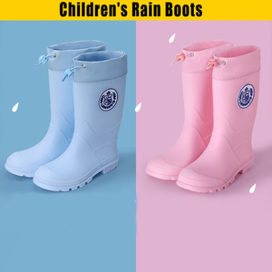 Botas de lluvia para niños, suela blanda, cómodas, resistentes al desgaste, impermeables, súper antideslizantes, antideslizantes, zapatos de agua con cordón - Product Image 2