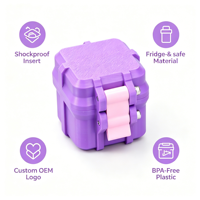 3ml 4-Fächer Peptid-Reiseetui, Peptid-Box, OEM, hochwertiges Reiseetui mit Kühlpack für Fläschchenschutz und Präsentation