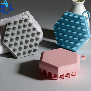 Silicone Hexagonal <b>Shampoo</b> <b>Brush</b> Scalp Massager Anti Itch Hair Cleanser For General Use - Product Image 1