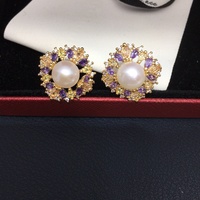 SHDIYAYUN Vente en gros de parures de bijoux en perles d'eau douce naturelles avec incrustation de zircon luxueuse et design élégant