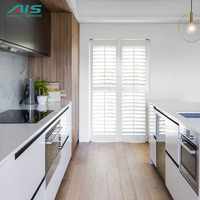 Meubles de cuisine modulaires noirs en mélamine, style moderne, conformes aux normes australiennes, luxe, pas cher, design chinois, ensembles d'échantillons